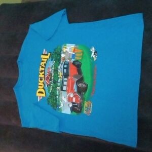 Ducktail Run  Gas City IN Cae Show T-shirt, XL Blue Preowned